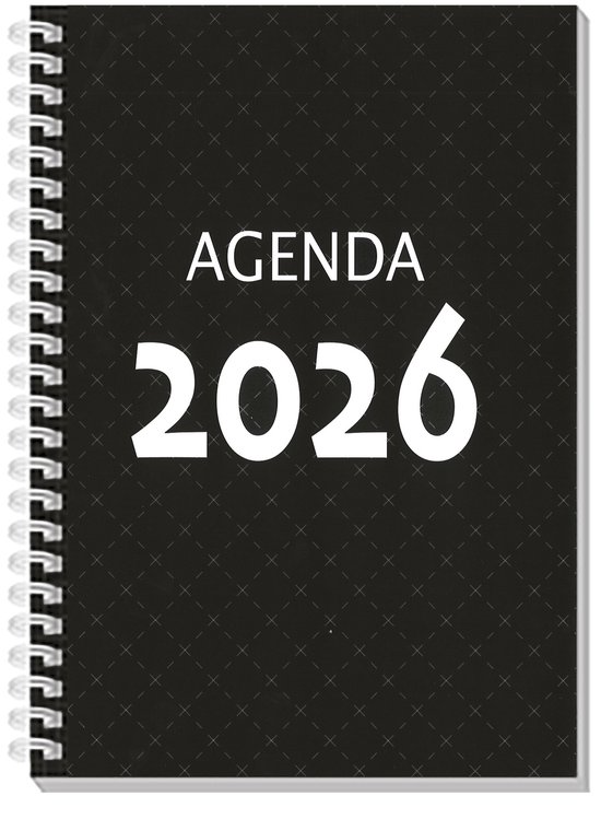MGPcards - Agenda A5 2026 - Ringband - Spiraal - Flexibele kaft - Weekoverzicht - Zwart - 15 x 21 cm