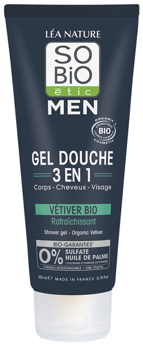 Léa Nature SO BIO étic Men Verfrissende Bio 3-in-1 Douchegel 200 ml
