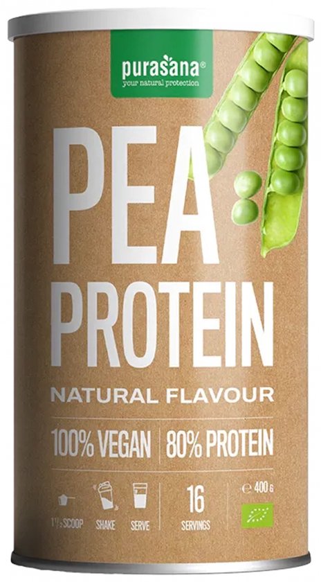 Purasana Vegan Proteine Erwt Natuur Bio - 400 gr