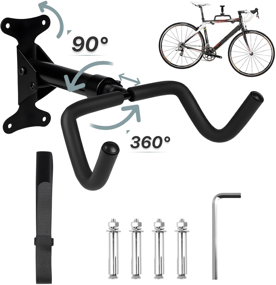Ibenzoa® Fietswandhouder voor veelzijdige fietsenopslag met hoge draagkracht en bescherming