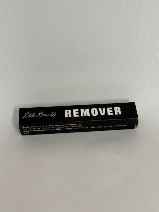 Zwarte verpakking van de remover met instructies.