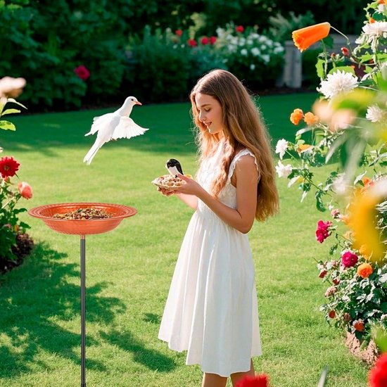 Winterbestendige Voederdispenser met Staande Vogelbad voor de Tuin Winterbestendige Voederdispenser met Staande Vogelbad voor de Tuin