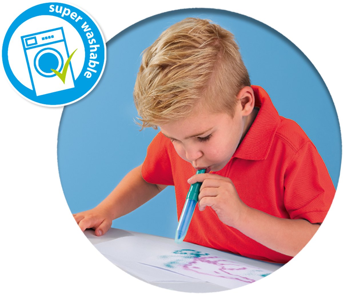 SES Creative - Blow airbrush pens - Magisch kleurveranderen - tweekleurige blaasstiften - goed uitwasbaar - met kleur veranderende blaasstift — afbeelding 5