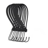 AVOID Snelbinder met Haak 10 Stuks - Snelbinders 20 cm - Spanelastiek met haak - Elastiek - Snelbinder Fiets - Zwart
