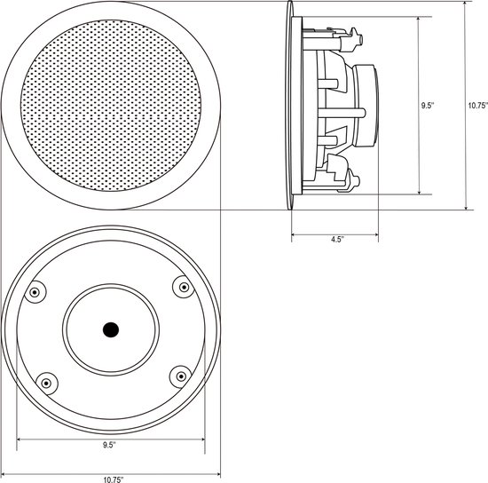 TIC C803 - Inbouwluidsprekers - 8ohm/70v Schakelaar - 8" 100W - Wit (Set) — afbeelding 3