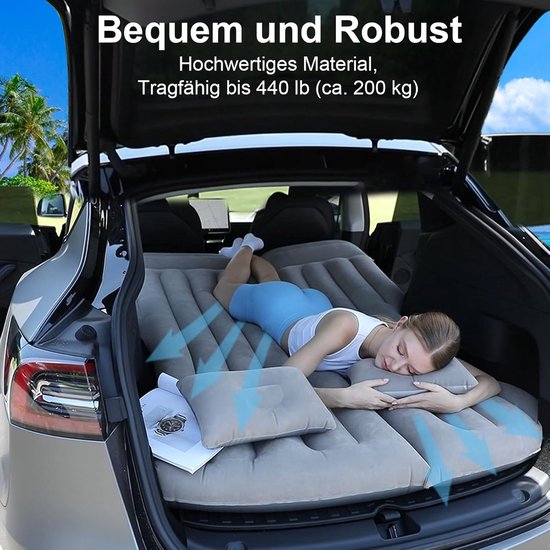 RFWR® Opblaasbaar Auto Luchtmatras voor 2 Personen - Draagbaar en Comfortabel Kampeermatras — afbeelding 4