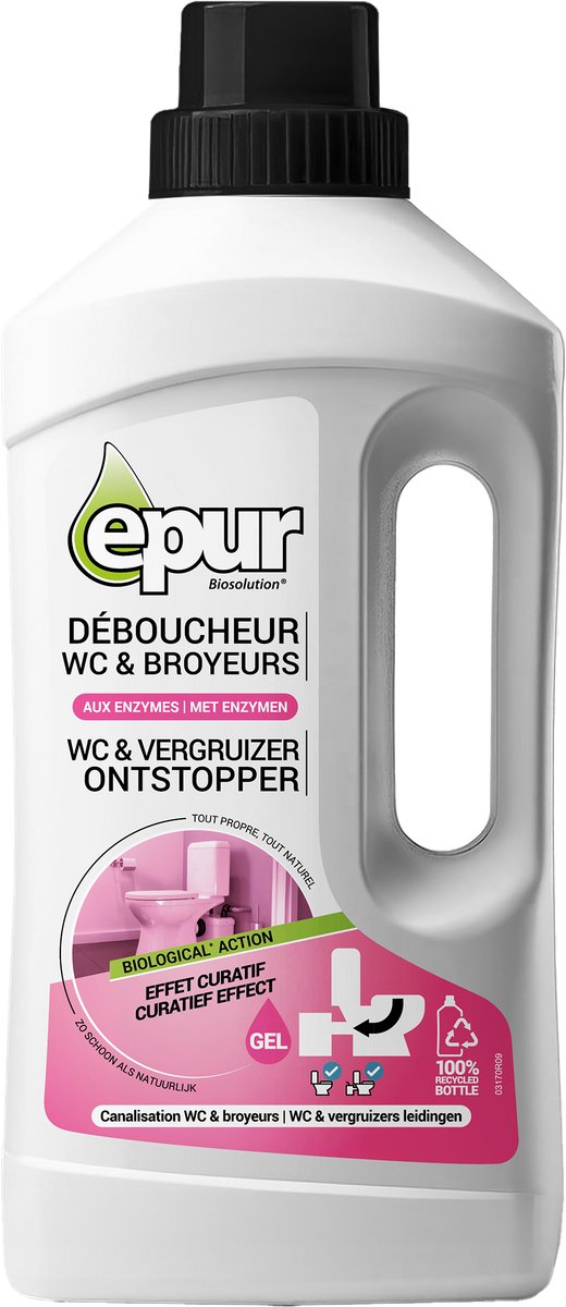 Epur - WC & vergruizer ontstopper - Voor toiletten en sanitaire vermalers - 1L