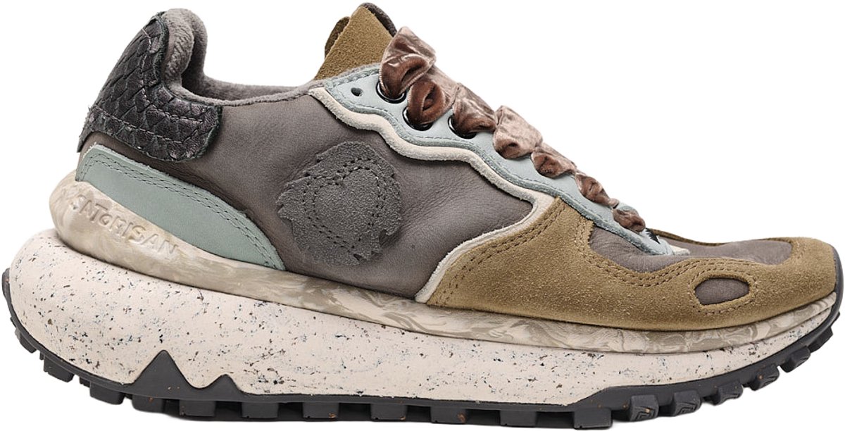Satorisan - Chacrona Metta Premium - Casual Sneakers Vrouwen - Vintage Leer Sneakers - Kleur Chic Grey - Maat 42