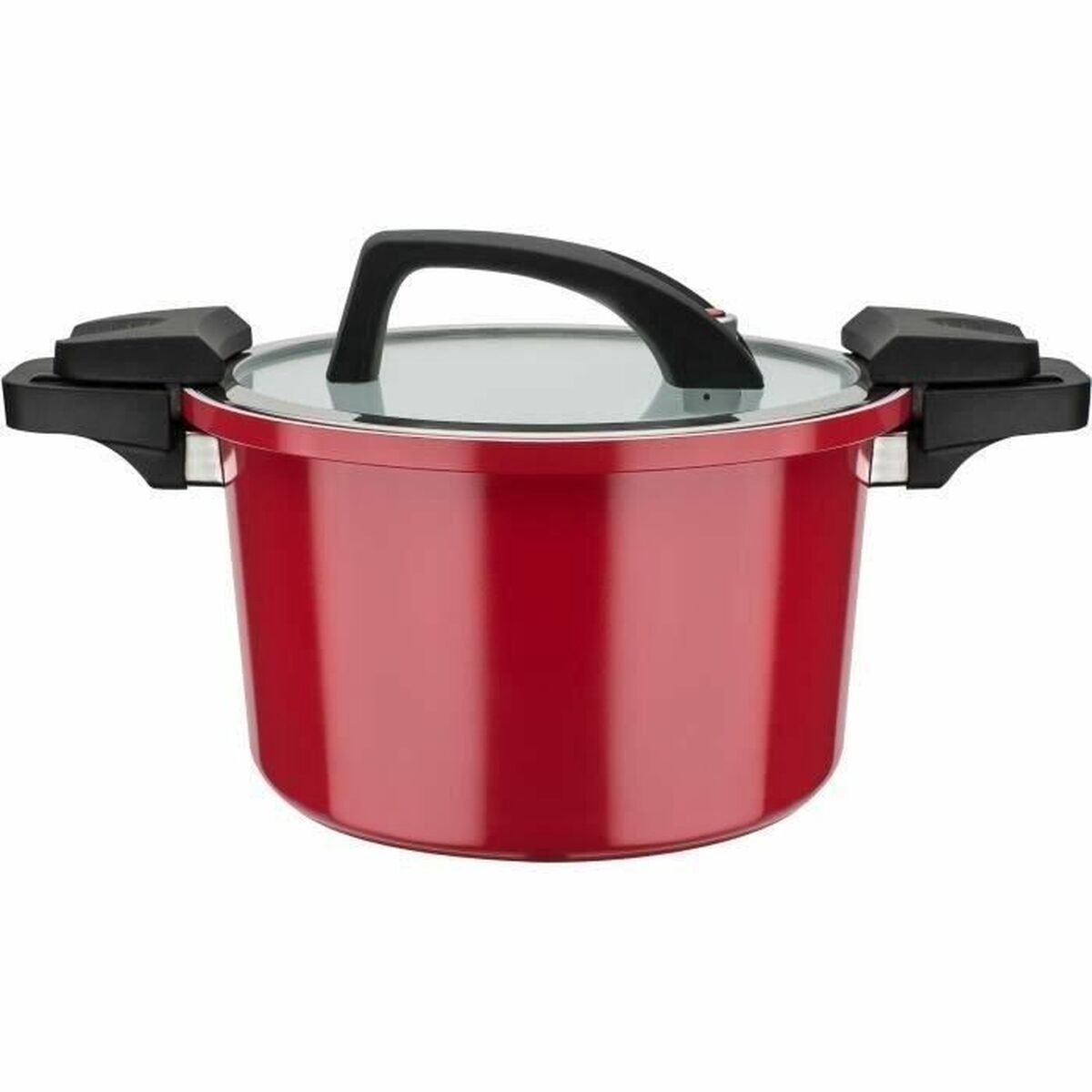 Lagedrukpan - GSW - 24 cm - 6 L - Gesmeed aluminium - Inductie - Rood