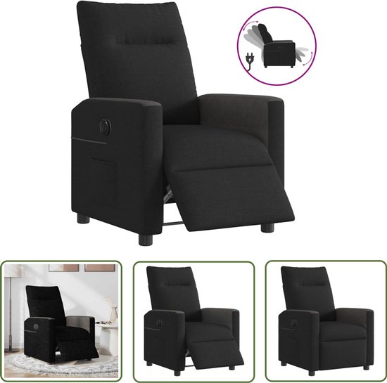 vidaXL Fauteuil elektrisch verstelbaar kunstleer zwart