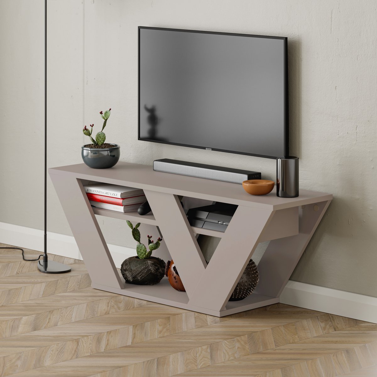 Hocus Picus TV Meubel - Licht Mokka - 110x30x40 cm