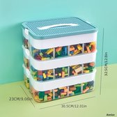 Opbergbox empilable à 3 niveaux - avec couvercle - avec compartiments - Boîte de rangement - Boîte de tri - Rangement - Organisateur - Poignée - Jouets - Bouwstenen - LEGO - Accessoires de vêtements pour bébé - Empilable