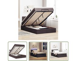 vidaXL Sleutelset - Dynamo Meter - Ottoman bed met matras en LED's 120x200 cm stof donkerbruin - Gereedschap - Klik Mechanisme - Draadloos