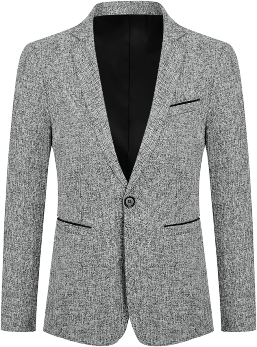ALLTHEMEN Heren Zakelijk Jas Sportieve Slim Fit Blazer - Vrijetijdsjasje Kostuumjas - 3XL