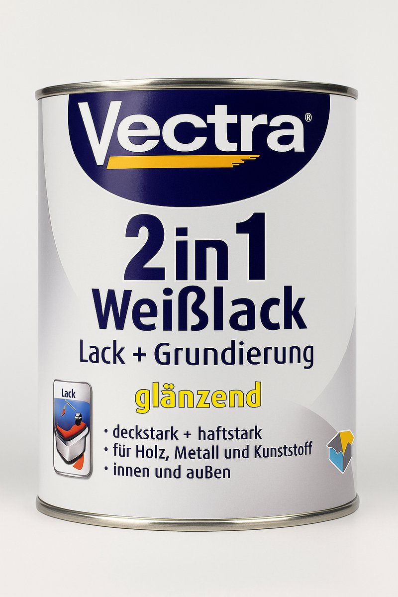 Vectra 2‑in‑1 Witte Vernis + Primer – Glanzend – 2,5 L