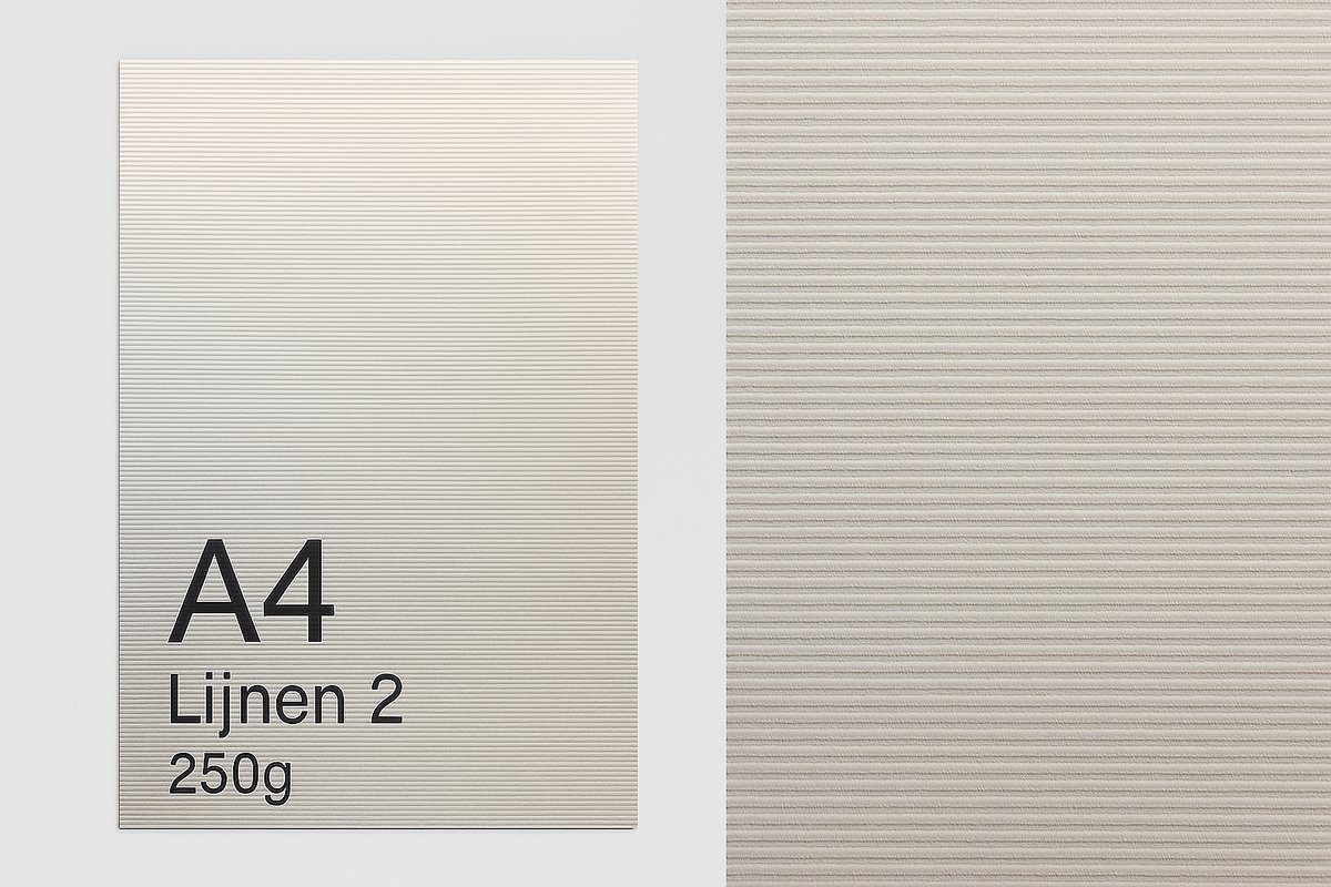 Favini® – 25 vel Lijnen 2 Persing Papier – A4 – Hoogwit – Cardstock - 250 g/m² – Enkelzijdig Geperst – Embossed Structuur – Zuurvrij Zwaar Papier