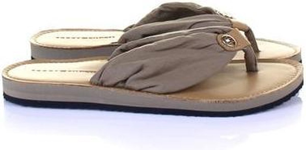 TOMMY HILFIGER STOFFEN SLIPPERS cobbelstone | bol.com