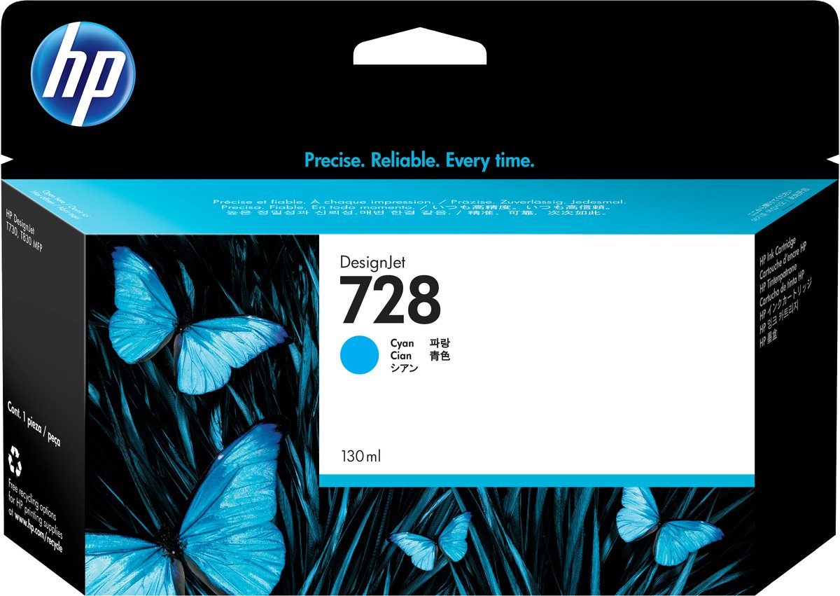 Original Ink Cartridge HP 728 Cyan