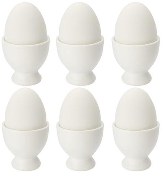 Eierhouder - leuke eierhouders - 6 stuks - wit