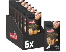 Rosewood Chewy Sticks Kip Small - Kauwstaven voor Kleine Honden - Met Kip & Runderhuid - Graanvrij - Zonder Kunstmatige Toevoegingen - 6 zakjes à 100g