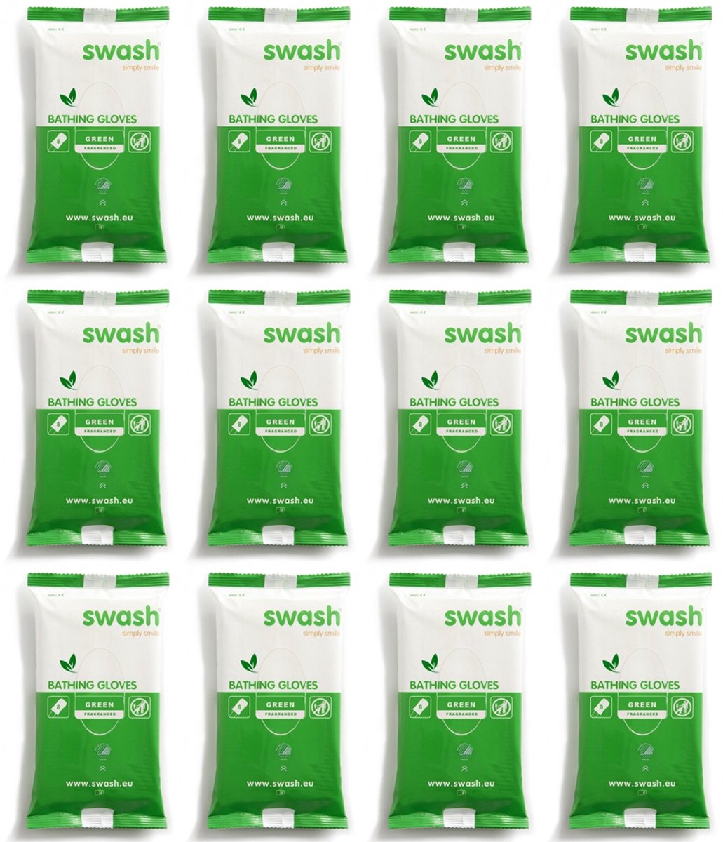 Swash Washandjes Geparfumeerd Groen - 12 x 8 Stuks voordeelverpakking