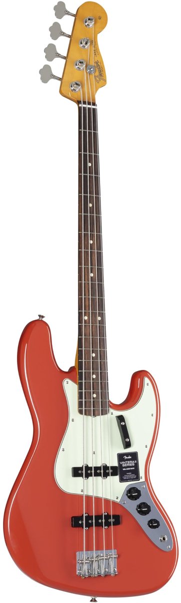 Fender Vintera II 60s Jazz Bass RW Fiesta Red elektrische basgitaar met deluxe gigbag