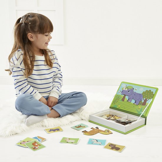 Janod - Magnetibook Dieren – Educatief Magneetboek Met 30 Magneten & 10 Voorbeeldkaarten – Creatief Speelgoed Voor Kinderen Vanaf 3 Jaar