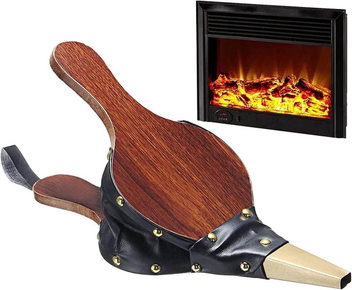 Houten Blaasbalg voor vuur, open haard en barbecue - 30,5 x 12,5 cm - Outdoor koken picknick - Duurzaam en handig