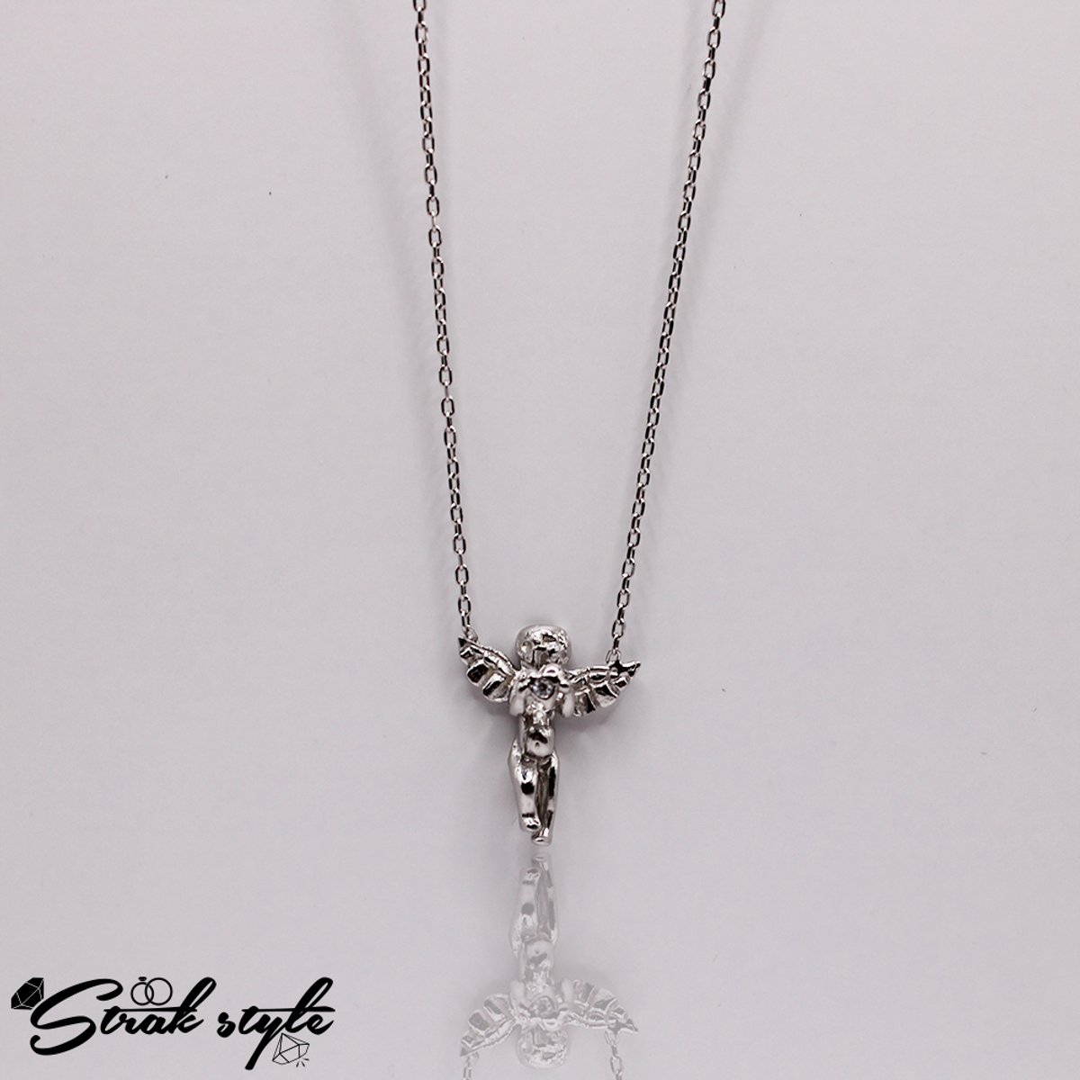 925 Sterling Zilveren Ketting met Engel Hanger Elegant Sieraad voor Dames Perfect Cadeau
