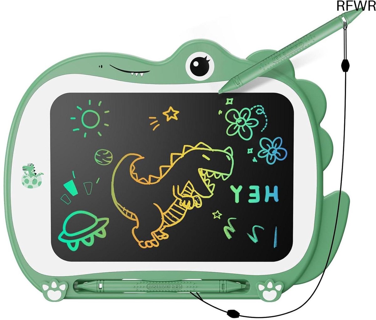 RFWR® 8,5 inch dinosaurus LCD tekentablet voor kinderen - educatief speelgoed voor peuters - ideaal als cadeau voor jongens en meisjes van 2 tot 6 jaar