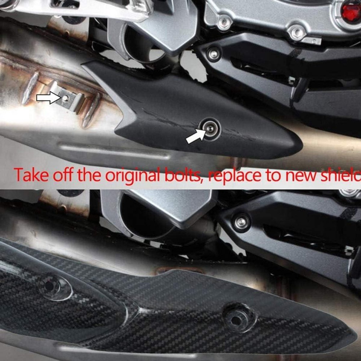 Z900 Carbon Hitteschild Motorfiets Uitlaatsysteem Geluidsdemperafdekking - Z900 17-19 - Bescherming tegen hitte - Stijlvol Design
