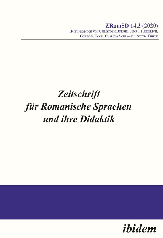 Zeitschrift für Romanische Sprachen und ihre Didaktik 14.2  ... - cover