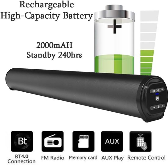 RFWR® Draadloze Bluetooth Soundbar Luidspreker voor Thuisbioscoop met Surround Geluid van RFWR® — afbeelding 3