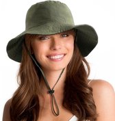 KZQ Zonnehoed - Vizier - Waterdicht UPF 50+ Vizier - Emmerhoed - Hoofdomtrek 55-60 cm - UV-bescherming - Opvouwbare rand - Booniehoed - Unisex - Zomer - Licht wandelen - Outdoorhoed - Legergroen