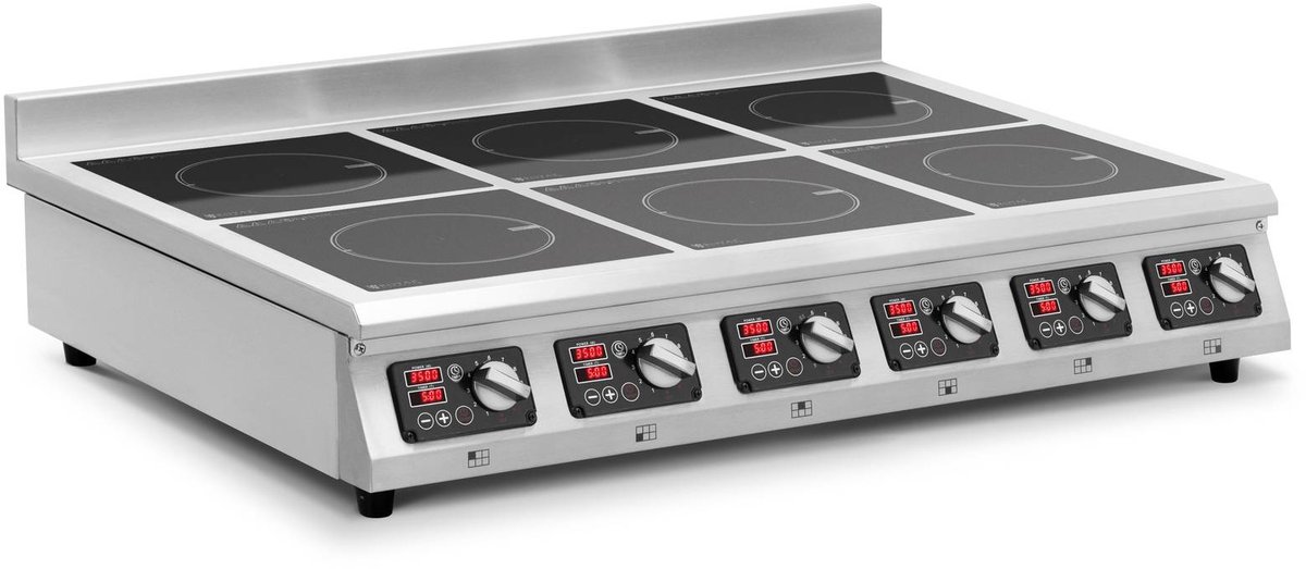 Inductiekookplaat - 6 x 28 cm - 60 tot 240 °C - 400 V - timer - Royal Catering