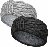 Hoofdband Winter 2 Stuks Fleece Oorwarmers Elastische Haarband - Voor Dames en Meisjes