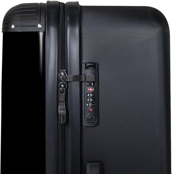 NoBoringSuitcases.com® - Grande valise - Valise de voyage légère - Fond noir avec fleur d'hibiscus verte - Trolley 4 roues - Grand trolley XL - 98 litres de bagages