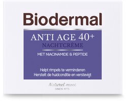 Biodermal Nachtcreme Anti Age 40+ - 2 x 50 ml - Voordeelverpakking