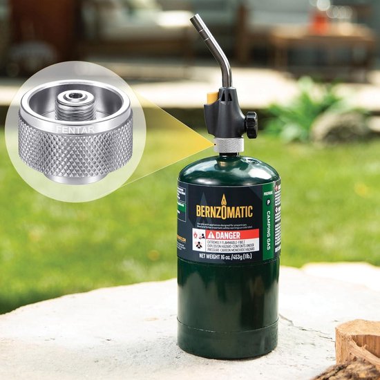 Allecto Plus - Afstandhouder-adapter voor campingkooktoestellen - Geschikt voor klein gaspatronen - Adapter voor standaard schroefgasopslag - Met 7/16"-28 UNEF-2A schroefdraad - Voor SOTO en MSR gasfornuis — afbeelding 3