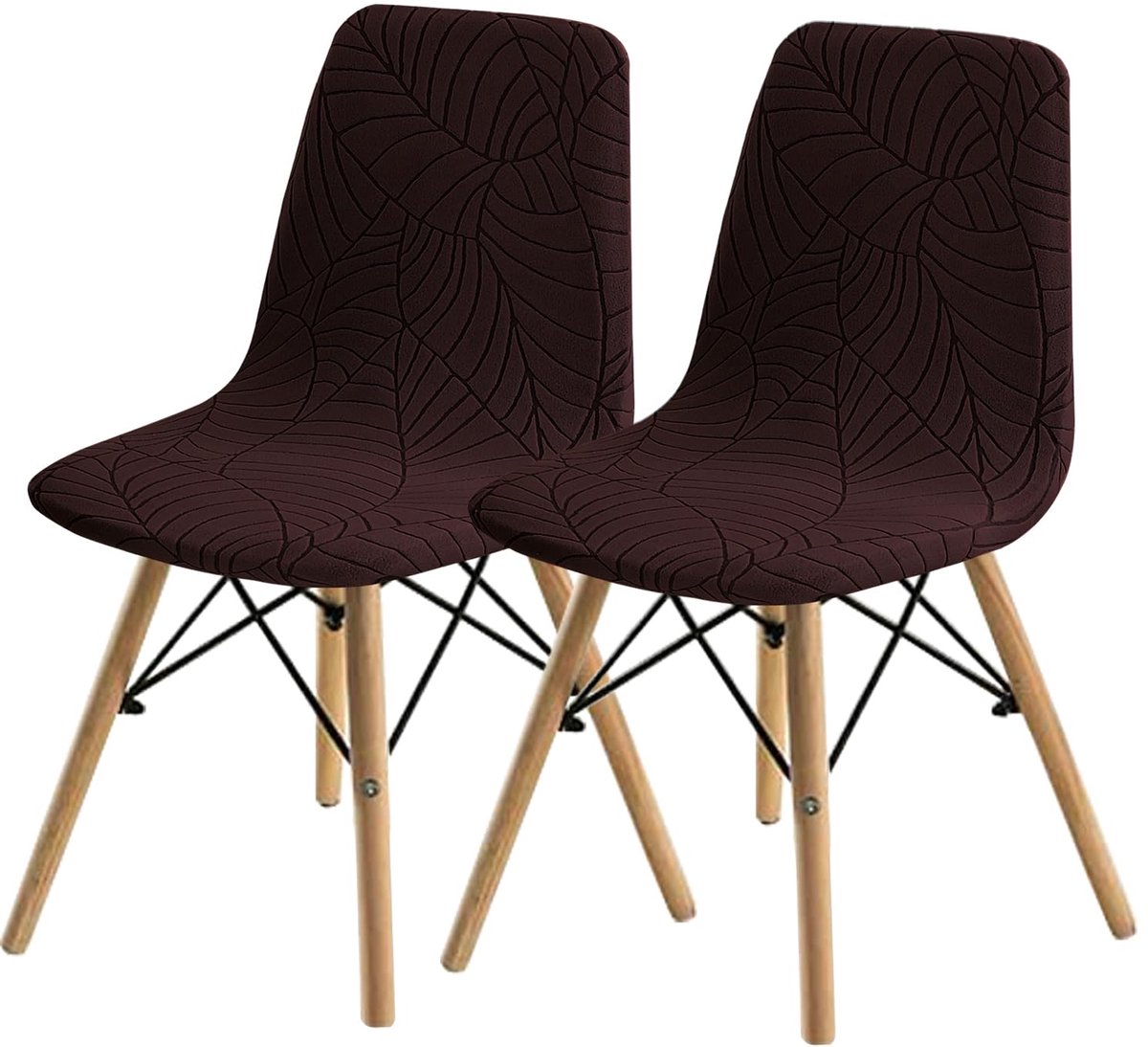 Stoelhoezen voor eetkamerstoelen - Modern en Stijlvol - 2 Stuks - Bruin