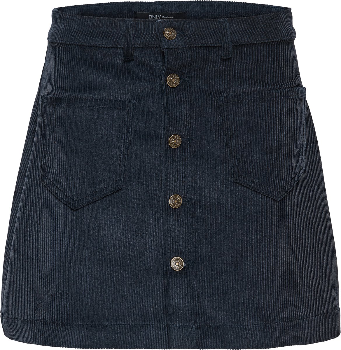 Only korte high waist blauwe corduroy rok - valt kleiner - Maat XS