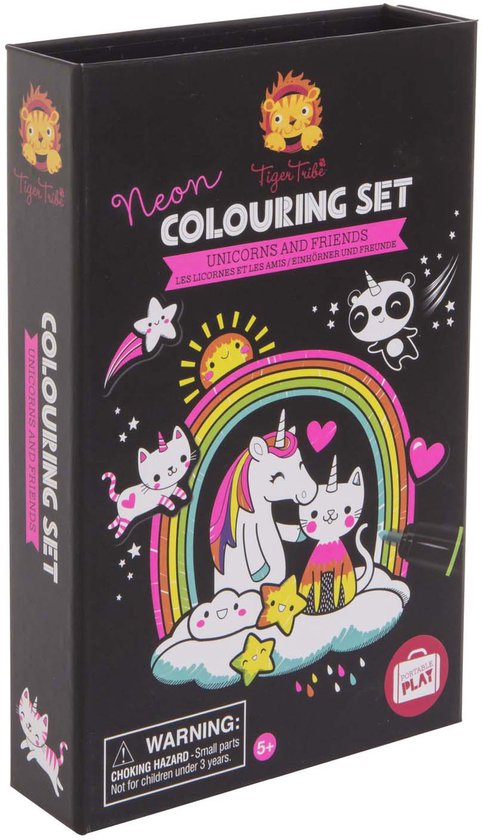 Tiger Tribe Neon Kleurset - Unicorn & Friend - Vanaf 5 jaar - Met opbergbox