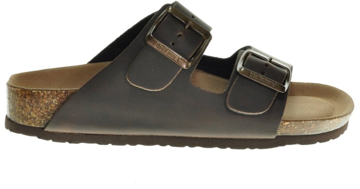 Donkerbruine Slippers Tweeband Bionatura maat 38