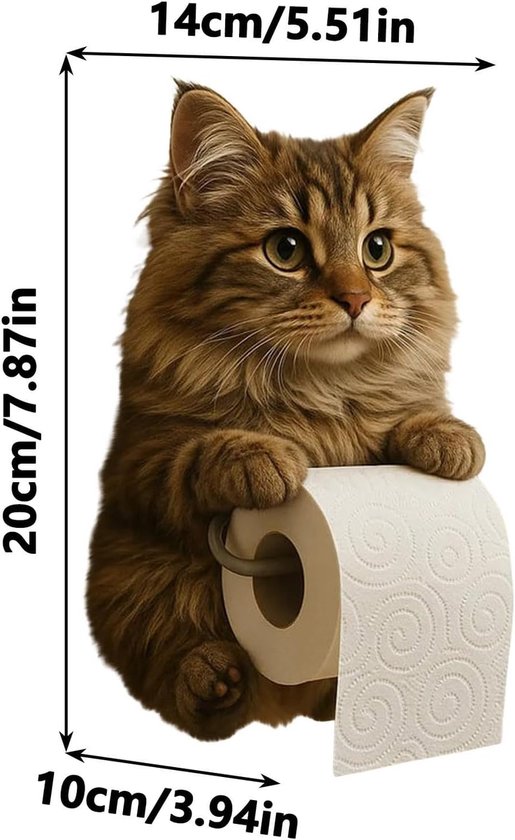 KZQ Toiletrolhouder voor katten - toiletrolhouder voor katten - sculptuur van een kat