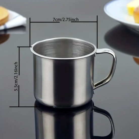 Roestvrijstalen Campingmok – 100ml RVS – Set van 2 – Draagbaar & Duurzaam – Ideaal voor Reizen & Kamperen — afbeelding 4
