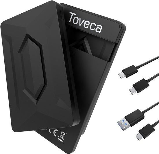 Toveca USB C 3.1 Harde Schijf Behuizing 2,5 Inch - 6 Gbps - Externe Harde Schijf Behuizing 2.5 Inch SATA SSD/HDD - Zwart