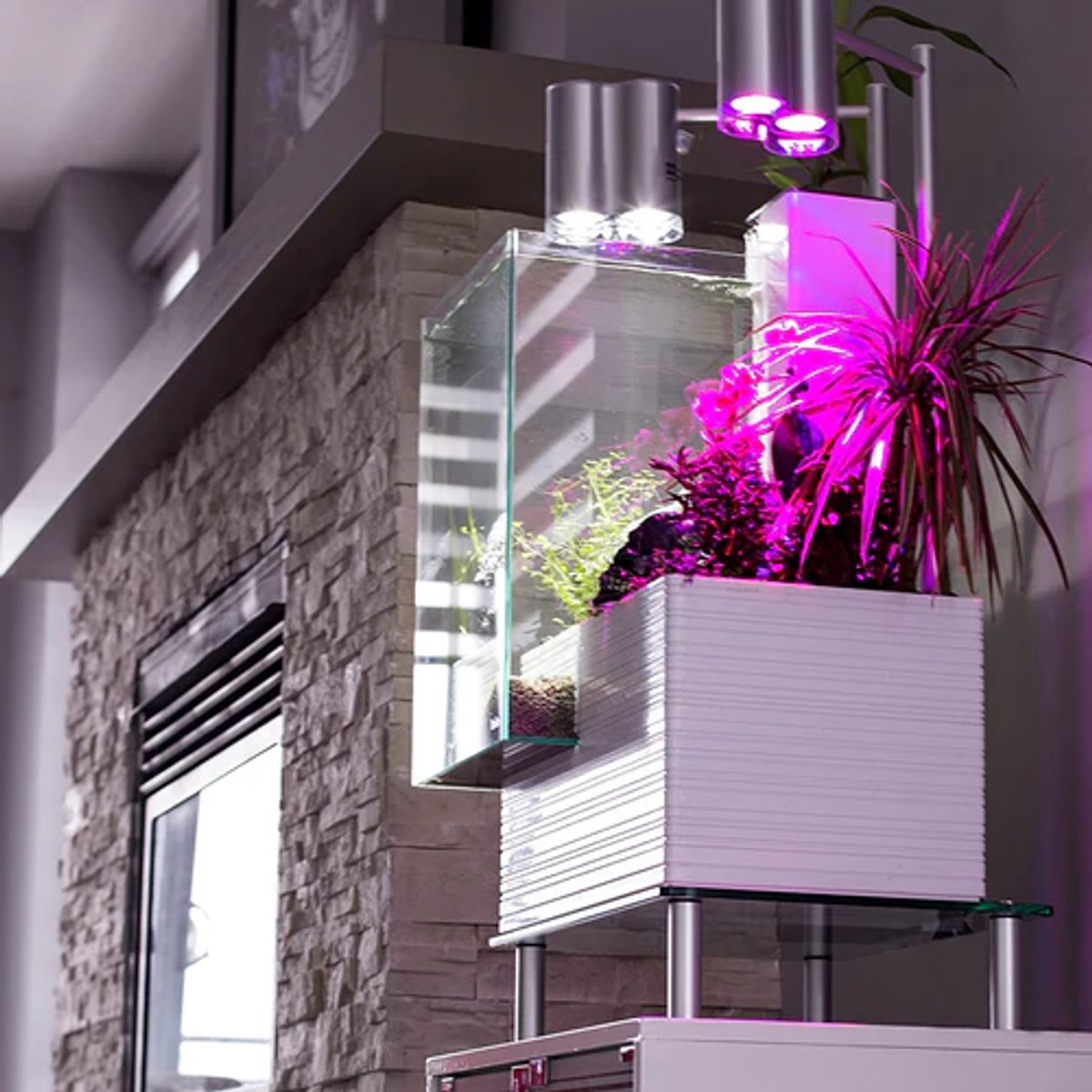aquarium design aquarium brio Aquaponics WIT INCL meubel complete set thumbnail 6