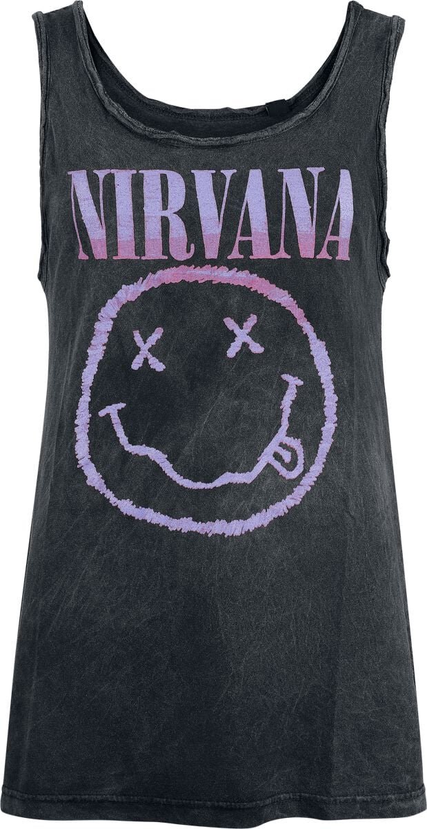 Nirvana Smiley Dames Top - zwart - M