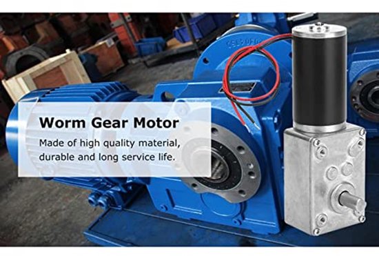DC 12V Reductiemotor Hoge Torsie - Wormwielmotor Omkeerbaar 8 Mm As (12V 10RPM)