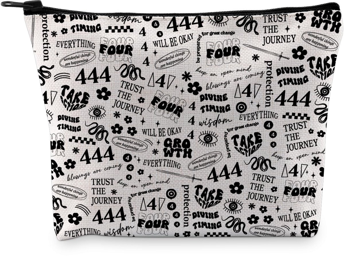 Angel Numb Manifest Gift 4 * 4 Makeup Bag Spiritual Cosmetic Bag Lucky Numb Gift Numb Meaning Gift, 4*4 Bag